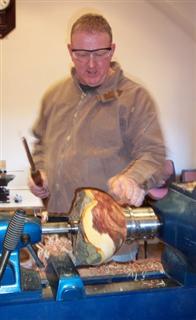 Tony Handford turning one of his large bowls